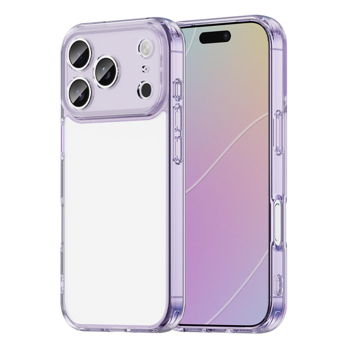 For iPhone 18 Pro PC Hybrid TPU Airbag Shockproof Phone Case - Transparent Purple - EDA007843516D
