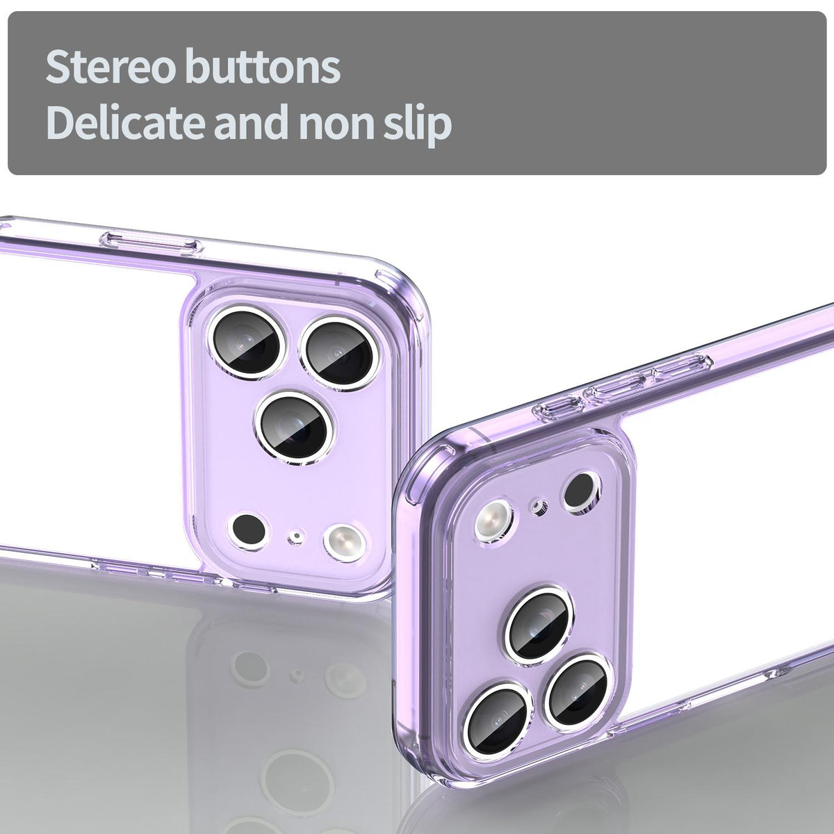 For iPhone 18 Pro PC Hybrid TPU Airbag Shockproof Phone Case - Transparent Purple - EDA007843516D