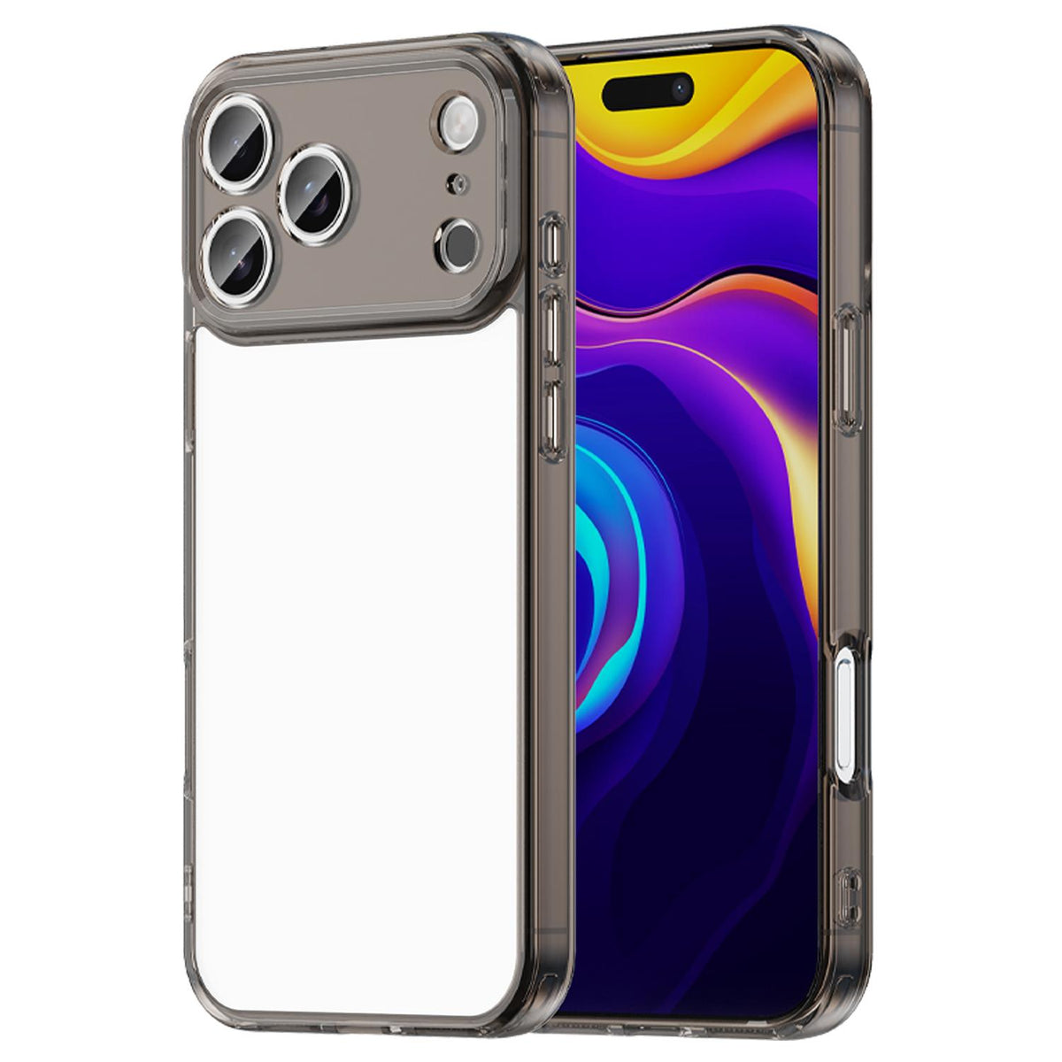 For iPhone 18 Pro Max PC Hybrid TPU Airbag Shockproof Phone Case - Transparent Black - EDA007843517A