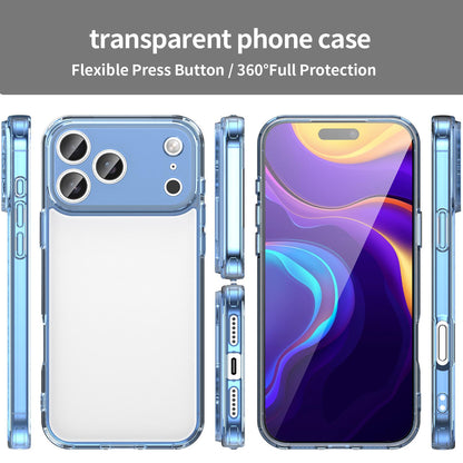 For iPhone 18 Pro Max PC Hybrid TPU Airbag Shockproof Phone Case - Transparent Blue - EDA007843517B