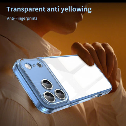 For iPhone 18 Pro Max PC Hybrid TPU Airbag Shockproof Phone Case - Transparent Blue - EDA007843517B