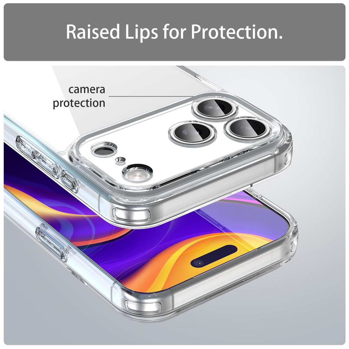 For iPhone 18 Pro Max PC Hybrid TPU Airbag Shockproof Phone Case - Transparent - EDA007843517C
