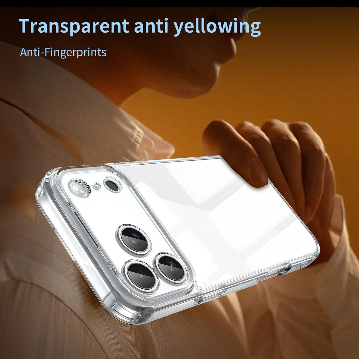 For iPhone 18 Pro Max PC Hybrid TPU Airbag Shockproof Phone Case - Transparent - EDA007843517C