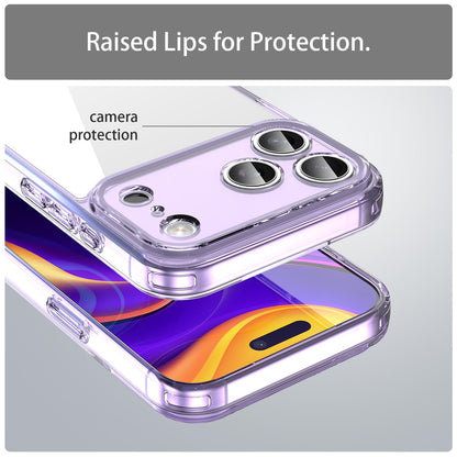 For iPhone 18 Pro Max PC Hybrid TPU Airbag Shockproof Phone Case - Transparent Purple - EDA007843517D