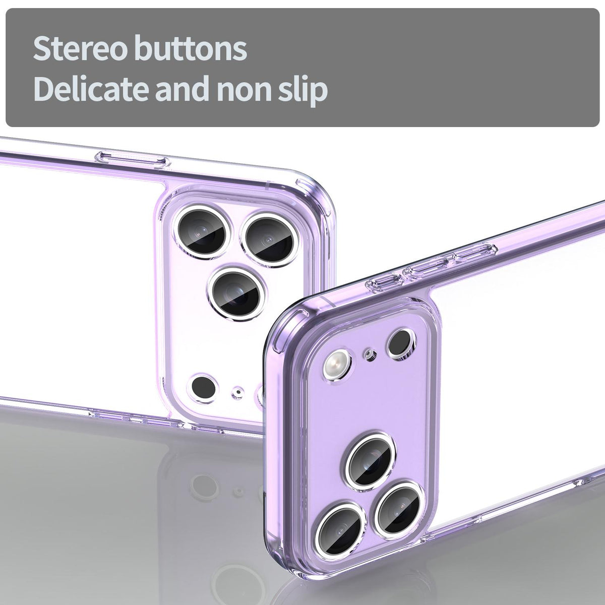 For iPhone 18 Pro Max PC Hybrid TPU Airbag Shockproof Phone Case - Transparent Purple - EDA007843517D