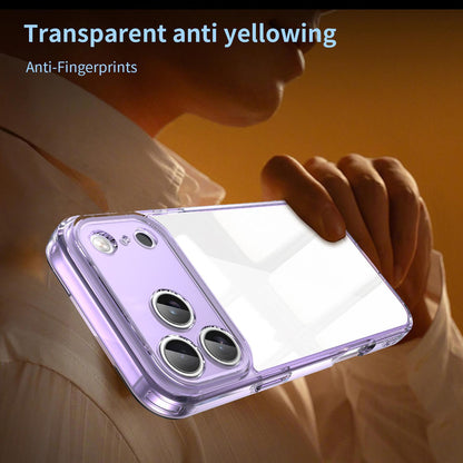 For iPhone 18 Pro Max PC Hybrid TPU Airbag Shockproof Phone Case - Transparent Purple - EDA007843517D