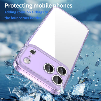 For iPhone 18 Pro Max PC Hybrid TPU Airbag Shockproof Phone Case - Transparent Purple - EDA007843517D