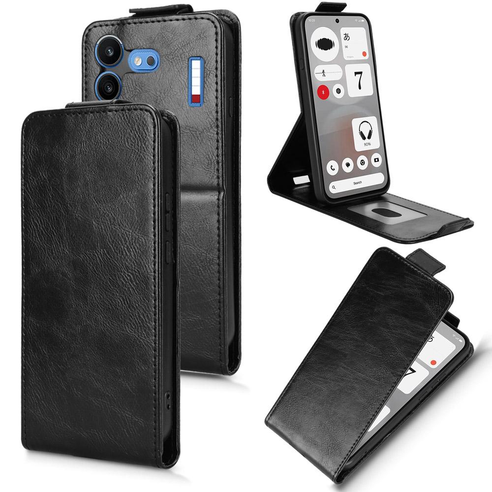 For Nothing Phone 4b 5G Magnetic Vertical Flip Leather Phone Case with Buckle - Black - EDA007845707A