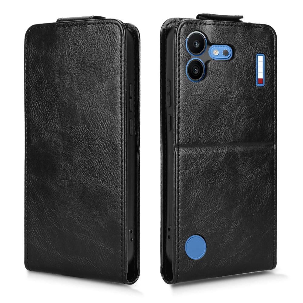 For Nothing Phone 4b 5G Magnetic Vertical Flip Leather Phone Case with Buckle - Black - EDA007845707A