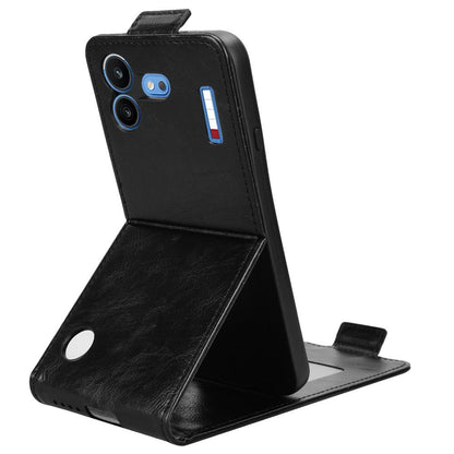 For Nothing Phone 4b 5G Magnetic Vertical Flip Leather Phone Case with Buckle - Black - EDA007845707A