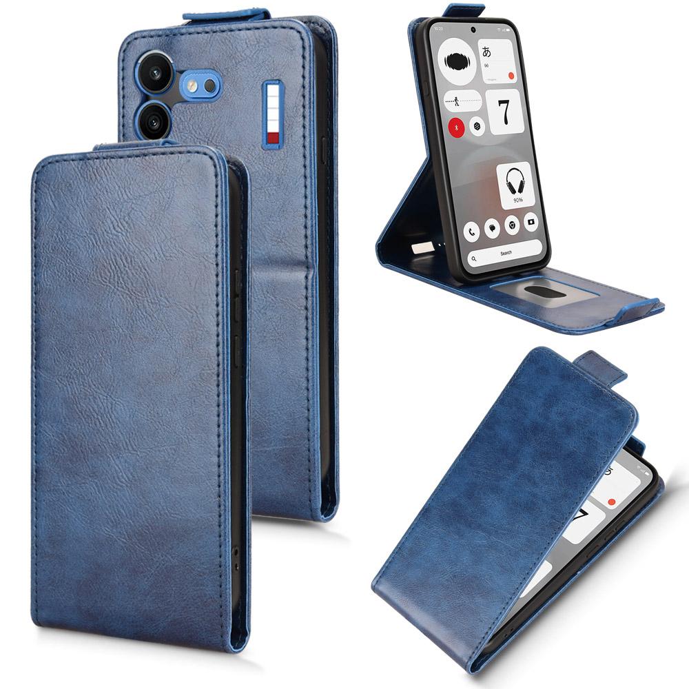 For Nothing Phone 4b 5G Magnetic Vertical Flip Leather Phone Case with Buckle - Blue - EDA007845707B