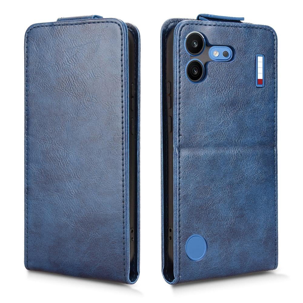 For Nothing Phone 4b 5G Magnetic Vertical Flip Leather Phone Case with Buckle - Blue - EDA007845707B
