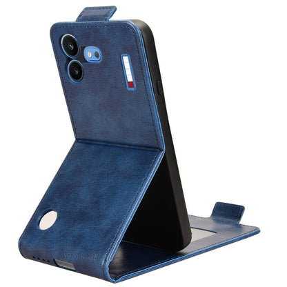 For Nothing Phone 4b 5G Magnetic Vertical Flip Leather Phone Case with Buckle - Blue - EDA007845707B