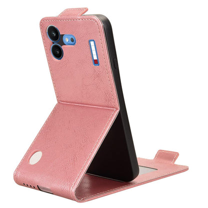 For Nothing Phone 4b 5G Magnetic Vertical Flip Leather Phone Case with Buckle - Rose Gold - EDA007845707C