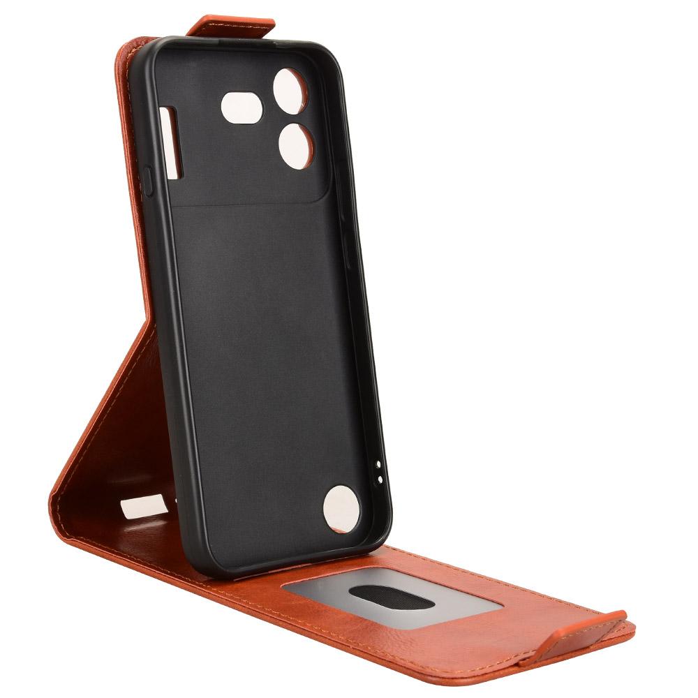 For Nothing Phone 4b 5G Magnetic Vertical Flip Leather Phone Case with Buckle - Brown - EDA007845707D