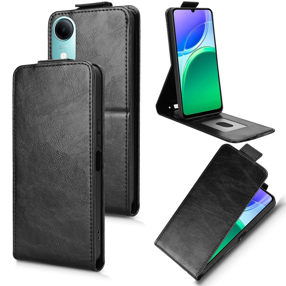 For vivo T5e 4G Magnetic Vertical Flip Leather Phone Case with Buckle - Black - EDA007846224A