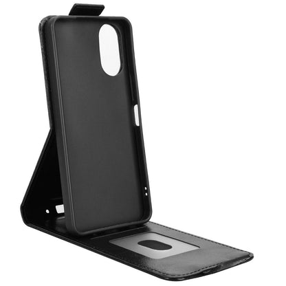 For vivo T5e 4G Magnetic Vertical Flip Leather Phone Case with Buckle - Black - EDA007846224A
