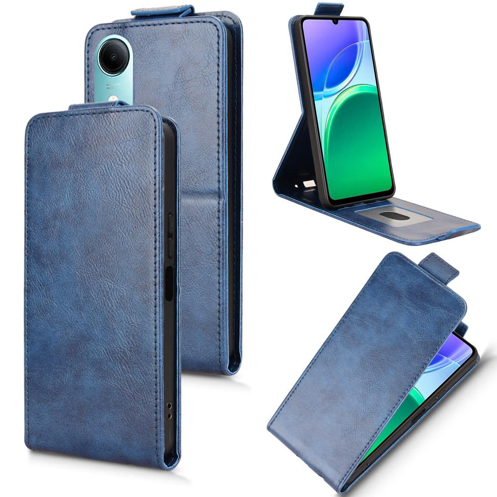 For vivo T5e 4G Magnetic Vertical Flip Leather Phone Case with Buckle - Blue - EDA007846224B