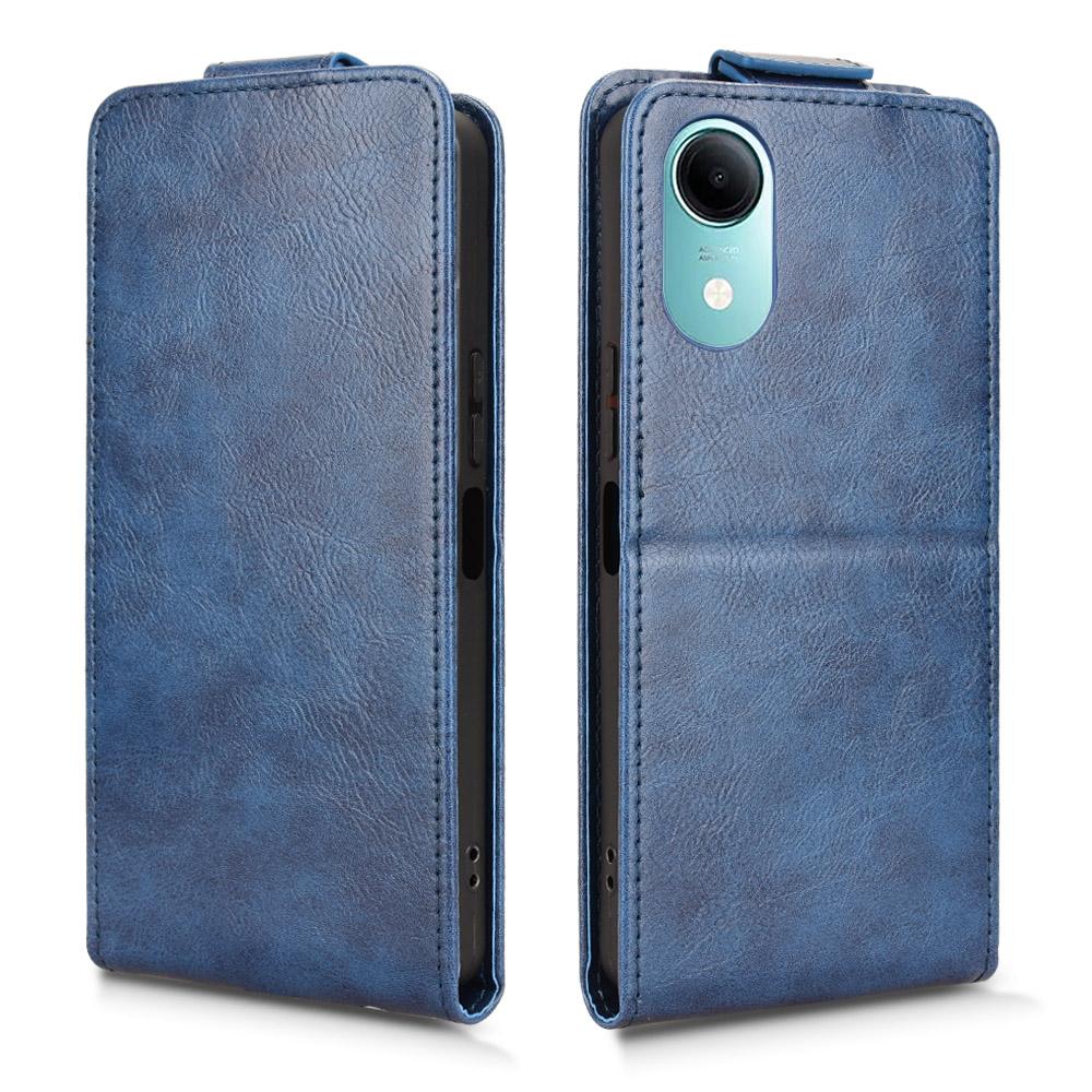 For vivo T5e 4G Magnetic Vertical Flip Leather Phone Case with Buckle - Blue - EDA007846224B