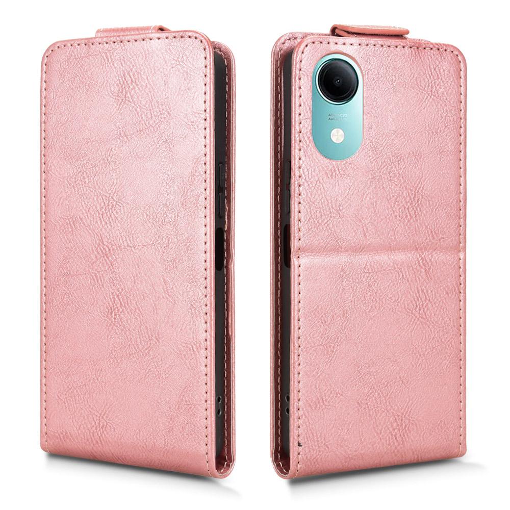 For vivo T5e 4G Magnetic Vertical Flip Leather Phone Case with Buckle - Rose Gold - EDA007846224C