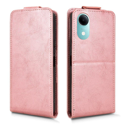 For vivo T5e 4G Magnetic Vertical Flip Leather Phone Case with Buckle - Rose Gold - EDA007846224C