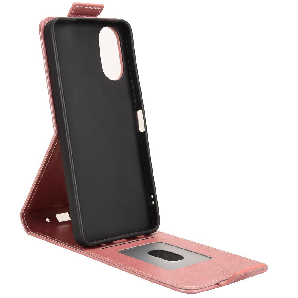 For vivo T5e 4G Magnetic Vertical Flip Leather Phone Case with Buckle - Rose Gold - EDA007846224C