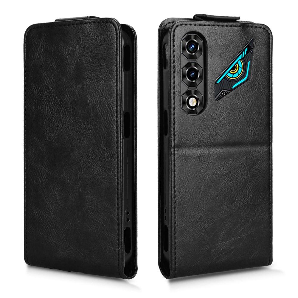 For ZTE nubia Neo 5 5G Magnetic Vertical Flip Leather Phone Case with Buckle - Black - EDA007846527A