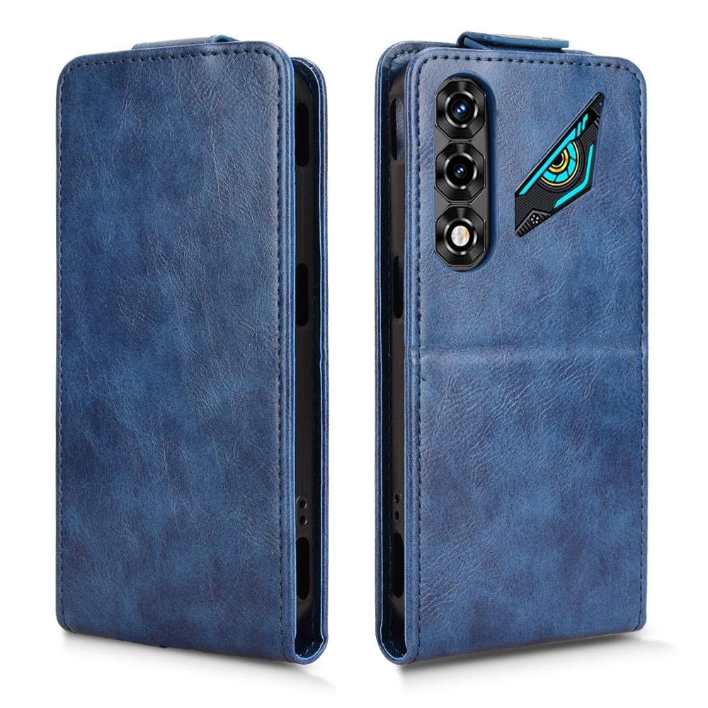 For ZTE nubia Neo 5 5G Magnetic Vertical Flip Leather Phone Case with Buckle - Blue - EDA007846527B
