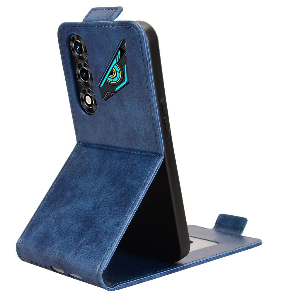 For ZTE nubia Neo 5 5G Magnetic Vertical Flip Leather Phone Case with Buckle - Blue - EDA007846527B