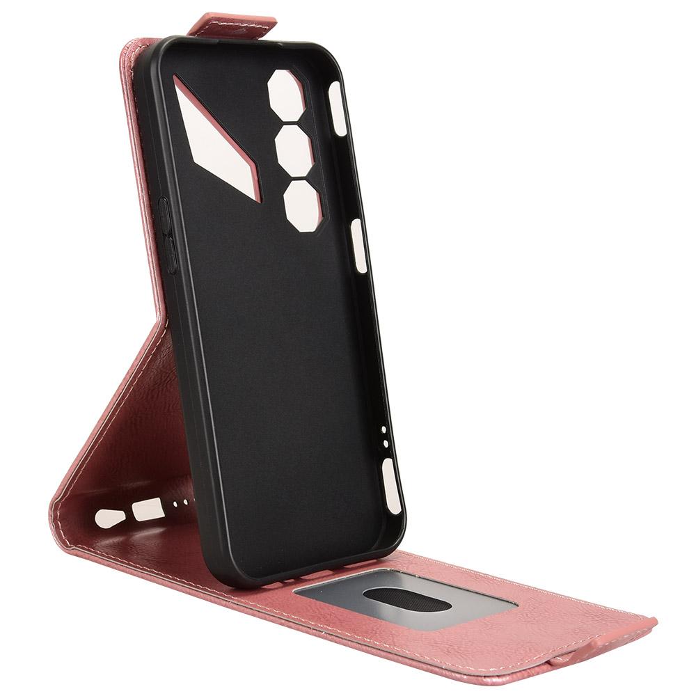 For ZTE nubia Neo 5 5G Magnetic Vertical Flip Leather Phone Case with Buckle - Rose Gold - EDA007846527C