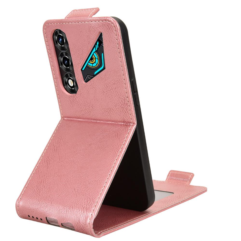 For ZTE nubia Neo 5 5G Magnetic Vertical Flip Leather Phone Case with Buckle - Rose Gold - EDA007846527C