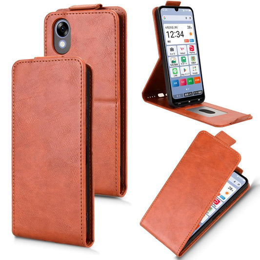 For ZTE Kantan Sumaho5 A601ZT Magnetic Vertical Flip Leather Phone Case with Buckle - Brown - EDA007846528D