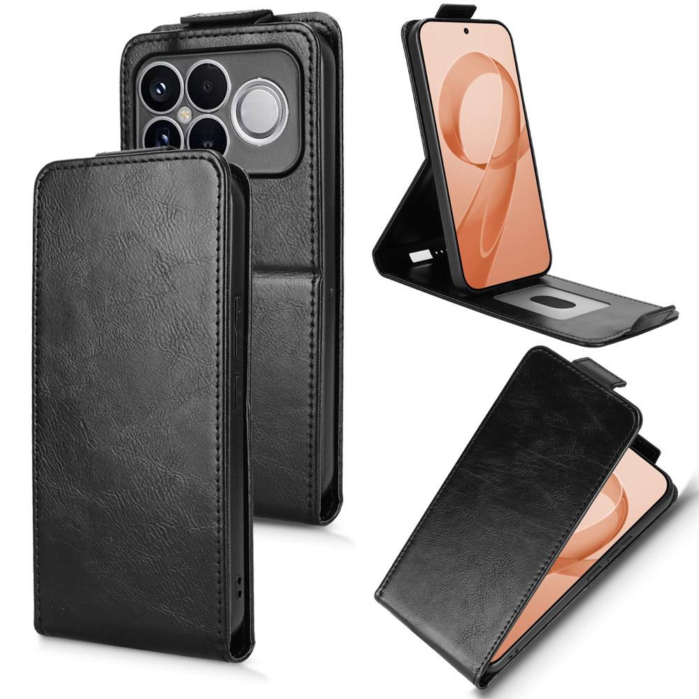 For Redmi K90 Pro Max 5G / Poco F8 Ultra Magnetic Vertical Flip Leather Phone Case with Buckle(Black)