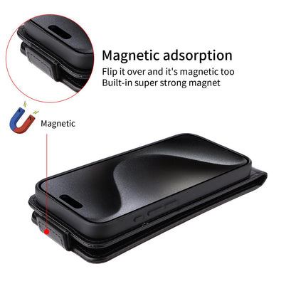 For Redmi K90 Pro Max 5G / Poco F8 Ultra Magnetic Vertical Flip Leather Phone Case with Buckle(Black)