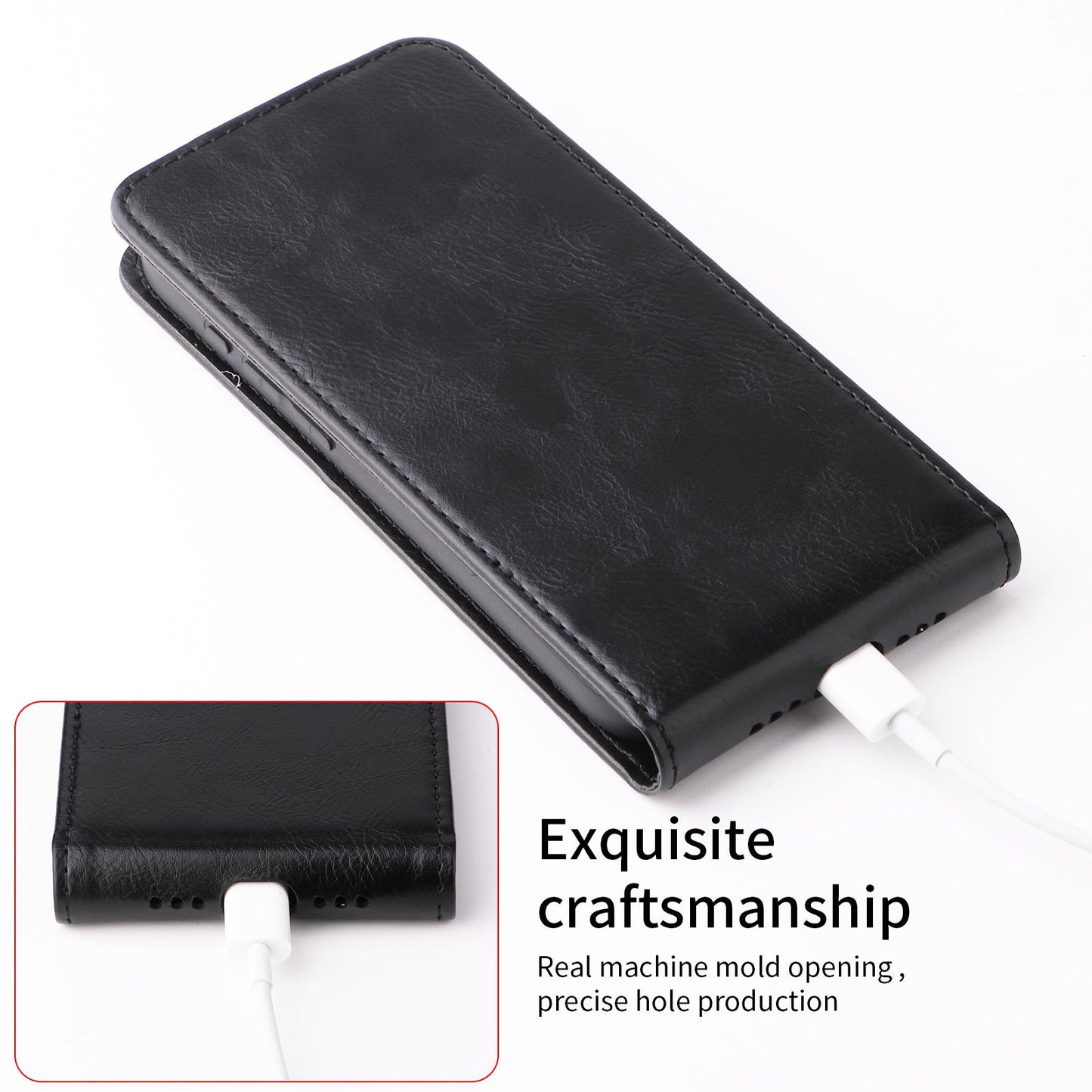For Redmi K90 Pro Max 5G / Poco F8 Ultra Magnetic Vertical Flip Leather Phone Case with Buckle(Black)