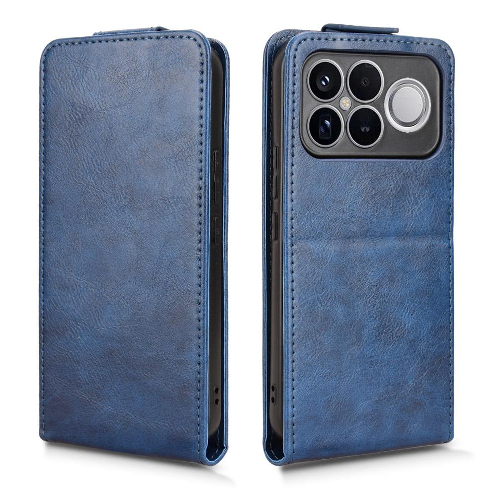 For Redmi K90 Pro Max 5G / Poco F8 Ultra Magnetic Vertical Flip Leather Phone Case with Buckle(Blue)