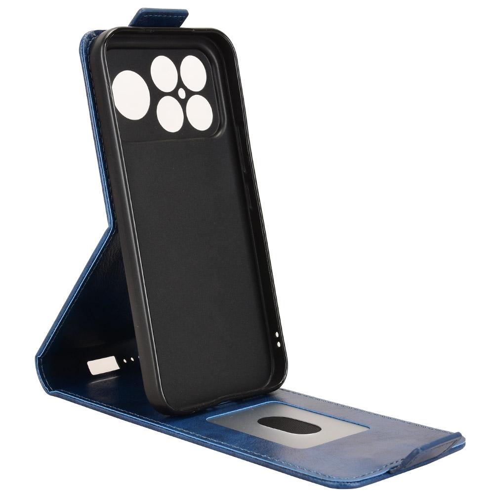 For Redmi K90 Pro Max 5G / Poco F8 Ultra Magnetic Vertical Flip Leather Phone Case with Buckle(Blue)