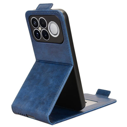 For Redmi K90 Pro Max 5G / Poco F8 Ultra Magnetic Vertical Flip Leather Phone Case with Buckle(Blue)