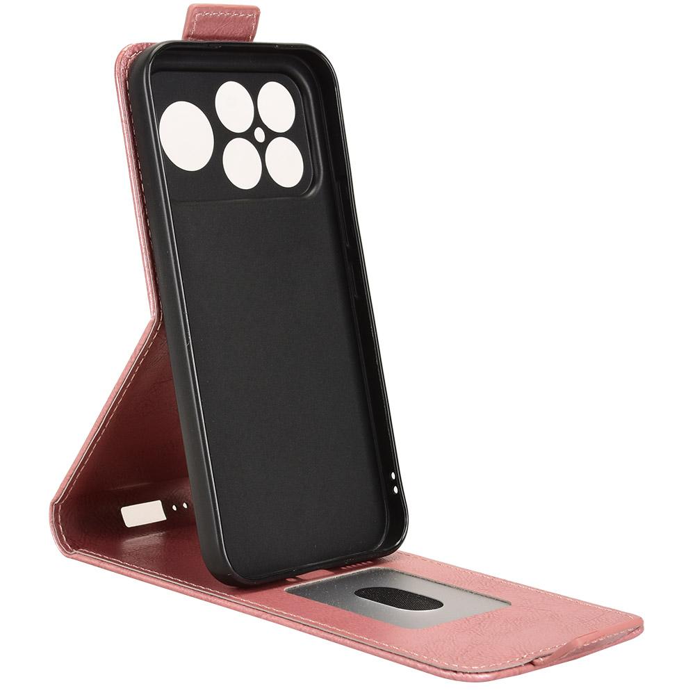 For Redmi K90 Pro Max 5G / Poco F8 Ultra Magnetic Vertical Flip Leather Phone Case with Buckle(Rose Gold)