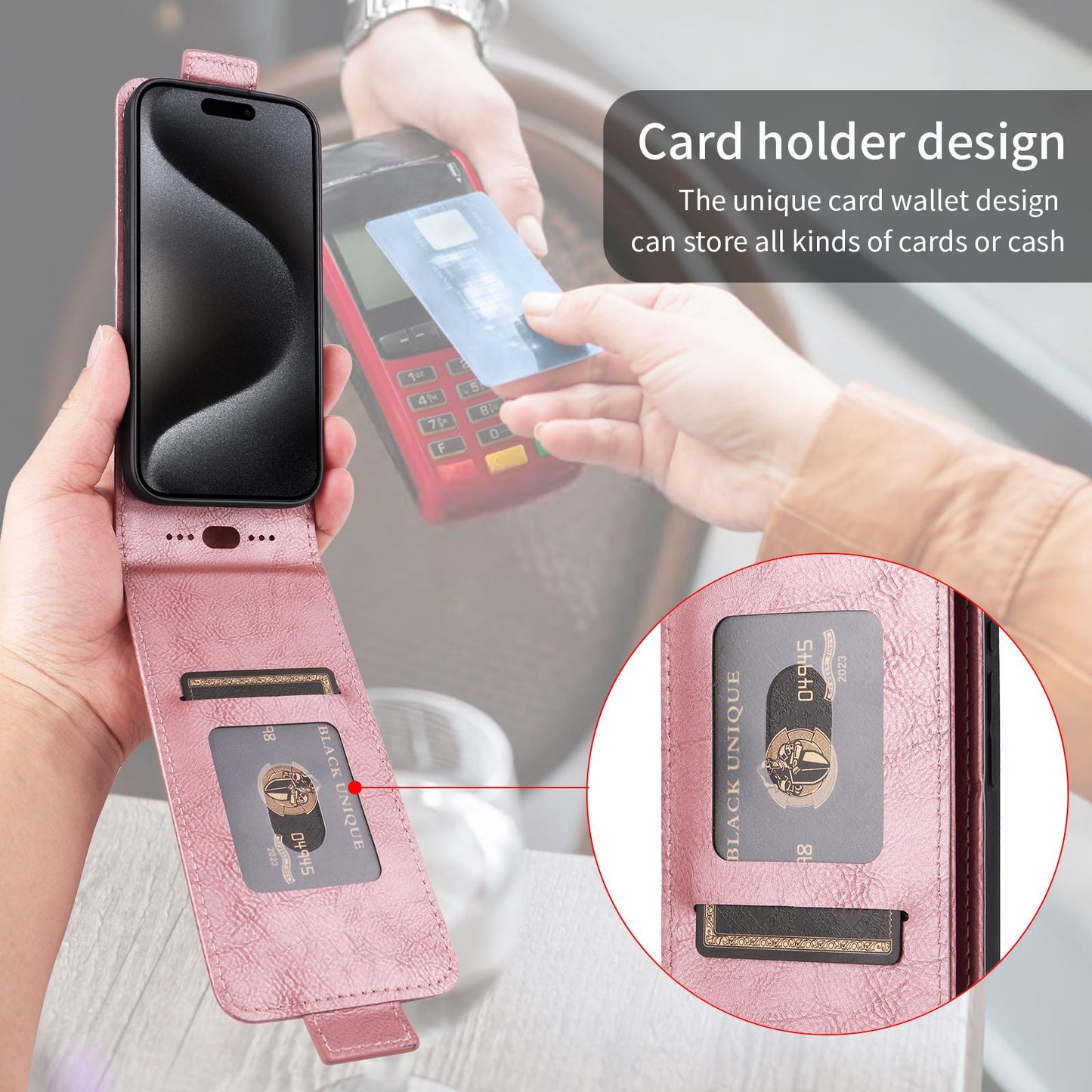 For Redmi K90 Pro Max 5G / Poco F8 Ultra Magnetic Vertical Flip Leather Phone Case with Buckle(Rose Gold)