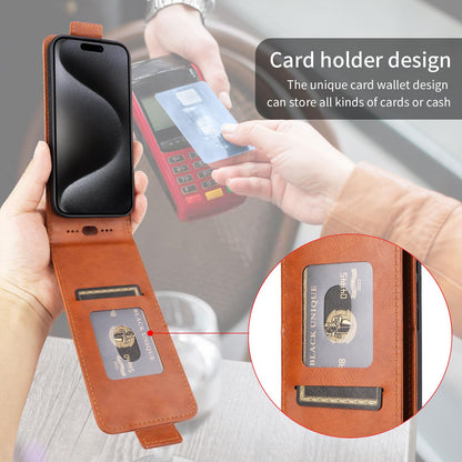 For Redmi K90 Pro Max 5G / Poco F8 Ultra Magnetic Vertical Flip Leather Phone Case with Buckle(Brown)