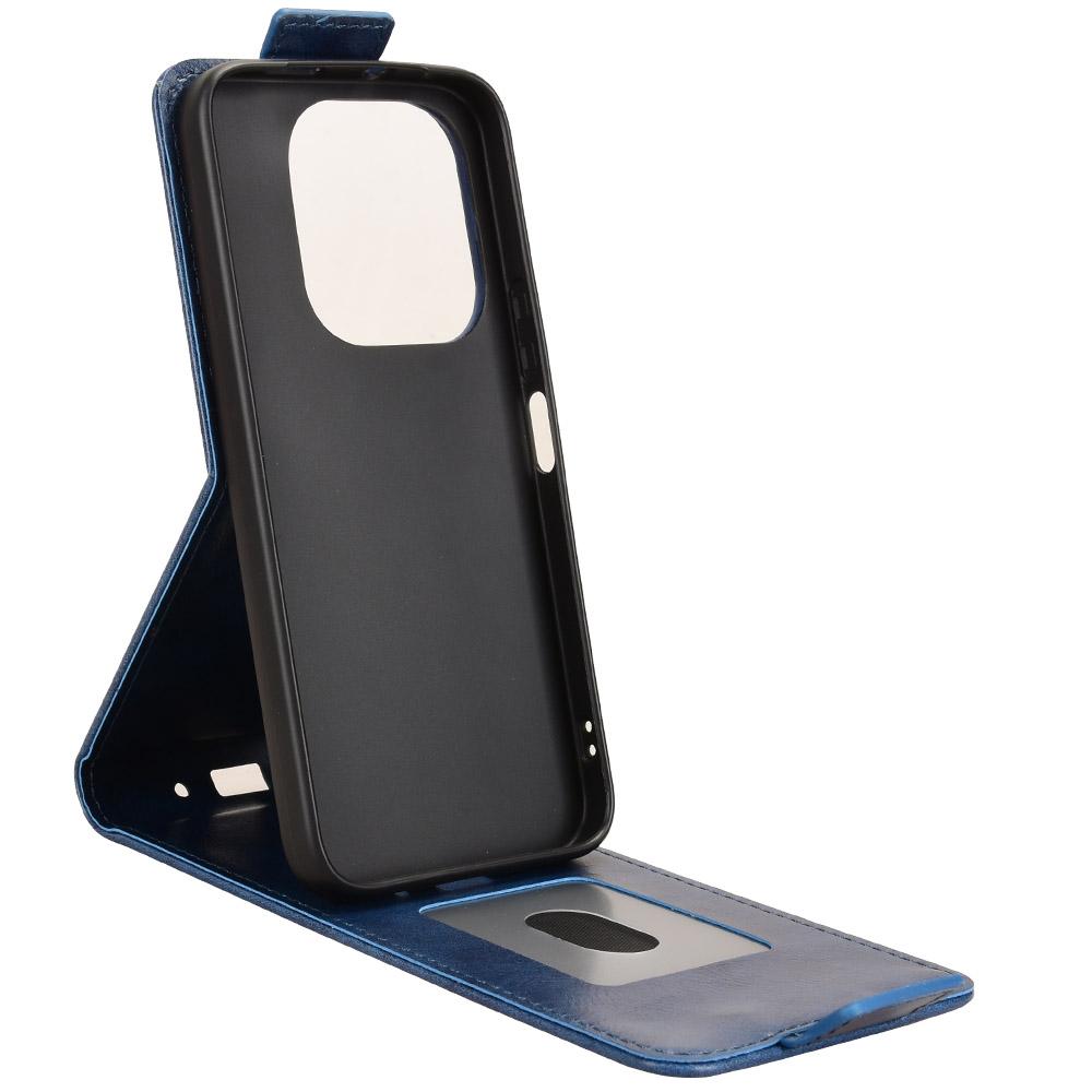 For Honor X6e 4G Magnetic Vertical Flip Leather Phone Case with Buckle - Blue - EDA007846818B