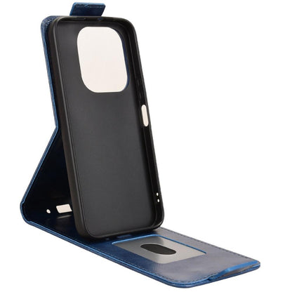 For Honor X6e 4G Magnetic Vertical Flip Leather Phone Case with Buckle - Blue - EDA007846818B