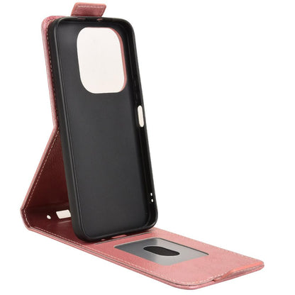 For Honor X6e 4G Magnetic Vertical Flip Leather Phone Case with Buckle - Rose Gold - EDA007846818C