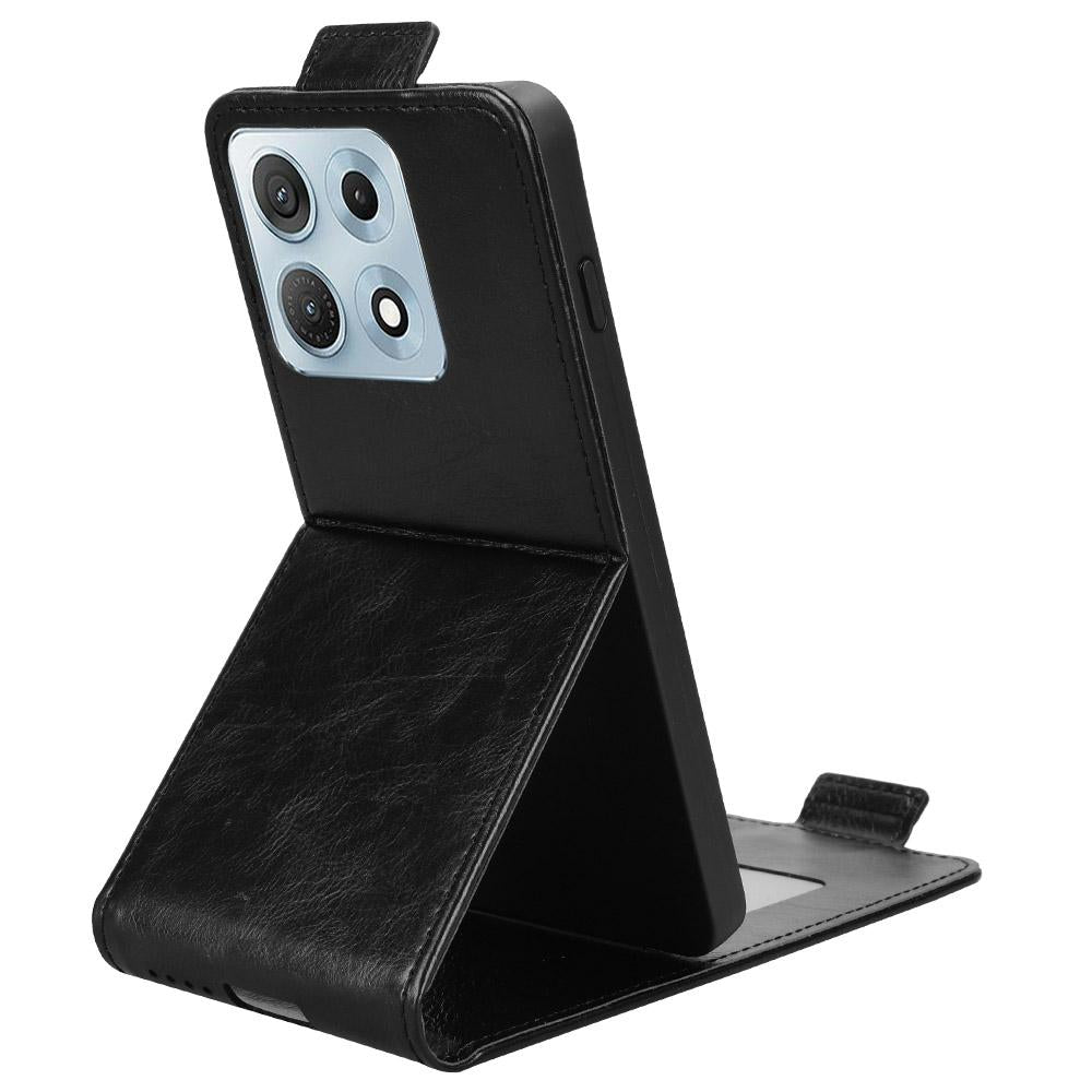 For Motorola Edge 70 Max 5G Magnetic Vertical Flip Leather Phone Case with Buckle - Black - EDA007846916A