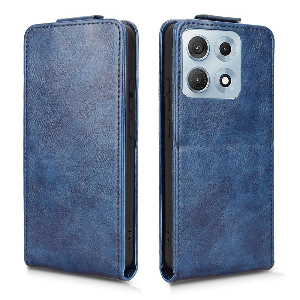 For Motorola Edge 70 Max 5G Magnetic Vertical Flip Leather Phone Case with Buckle - Blue - EDA007846916B