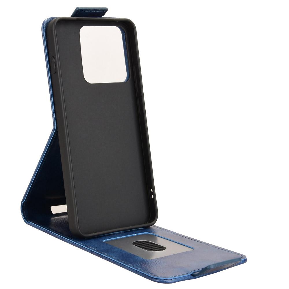 For Motorola Edge 70 Max 5G Magnetic Vertical Flip Leather Phone Case with Buckle - Blue - EDA007846916B