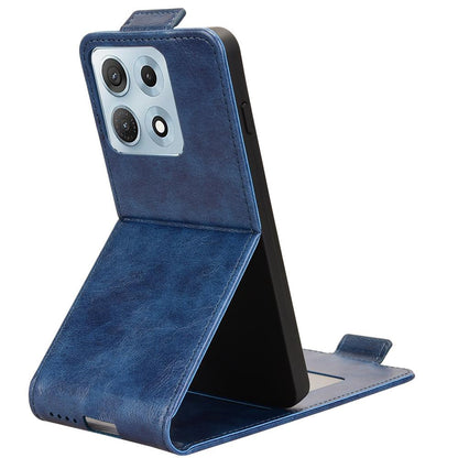 For Motorola Edge 70 Max 5G Magnetic Vertical Flip Leather Phone Case with Buckle - Blue - EDA007846916B
