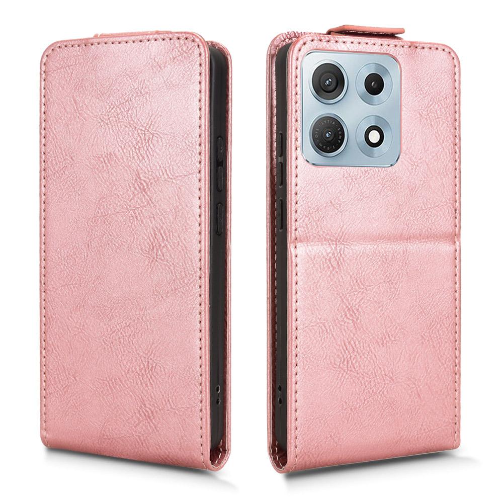 For Motorola Edge 70 Max 5G Magnetic Vertical Flip Leather Phone Case with Buckle - Rose Gold - EDA007846916C