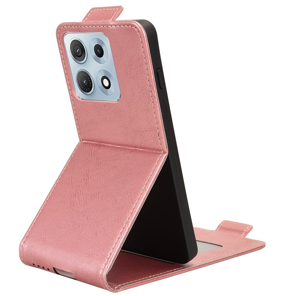 For Motorola Edge 70 Max 5G Magnetic Vertical Flip Leather Phone Case with Buckle - Rose Gold - EDA007846916C